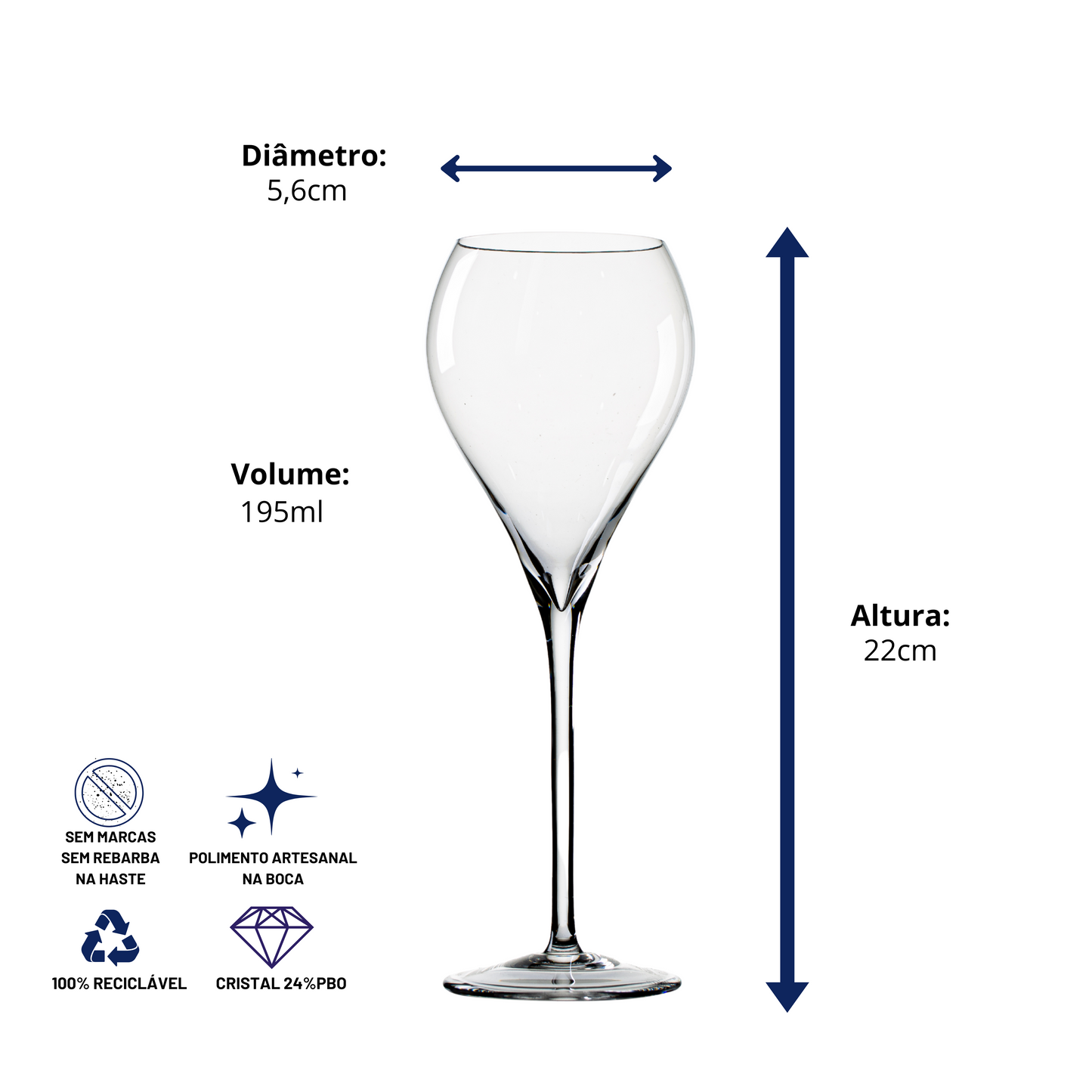 Taça de Cristal Balão para Espumante | Cristal Blumenau