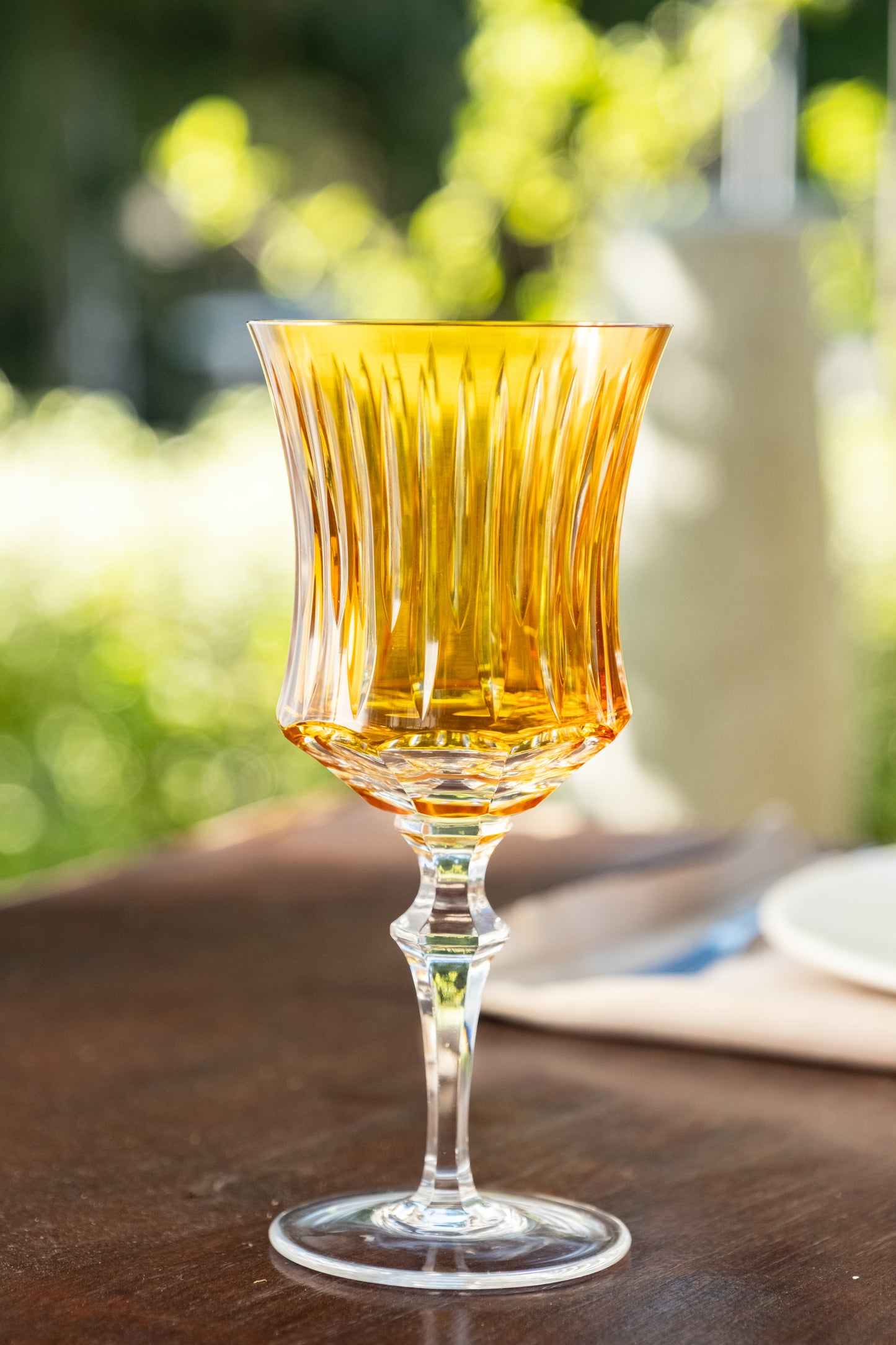 Taça de Cristal Línea Lapidado 72 P/ Água Âmbar | Cristal Blumenau
