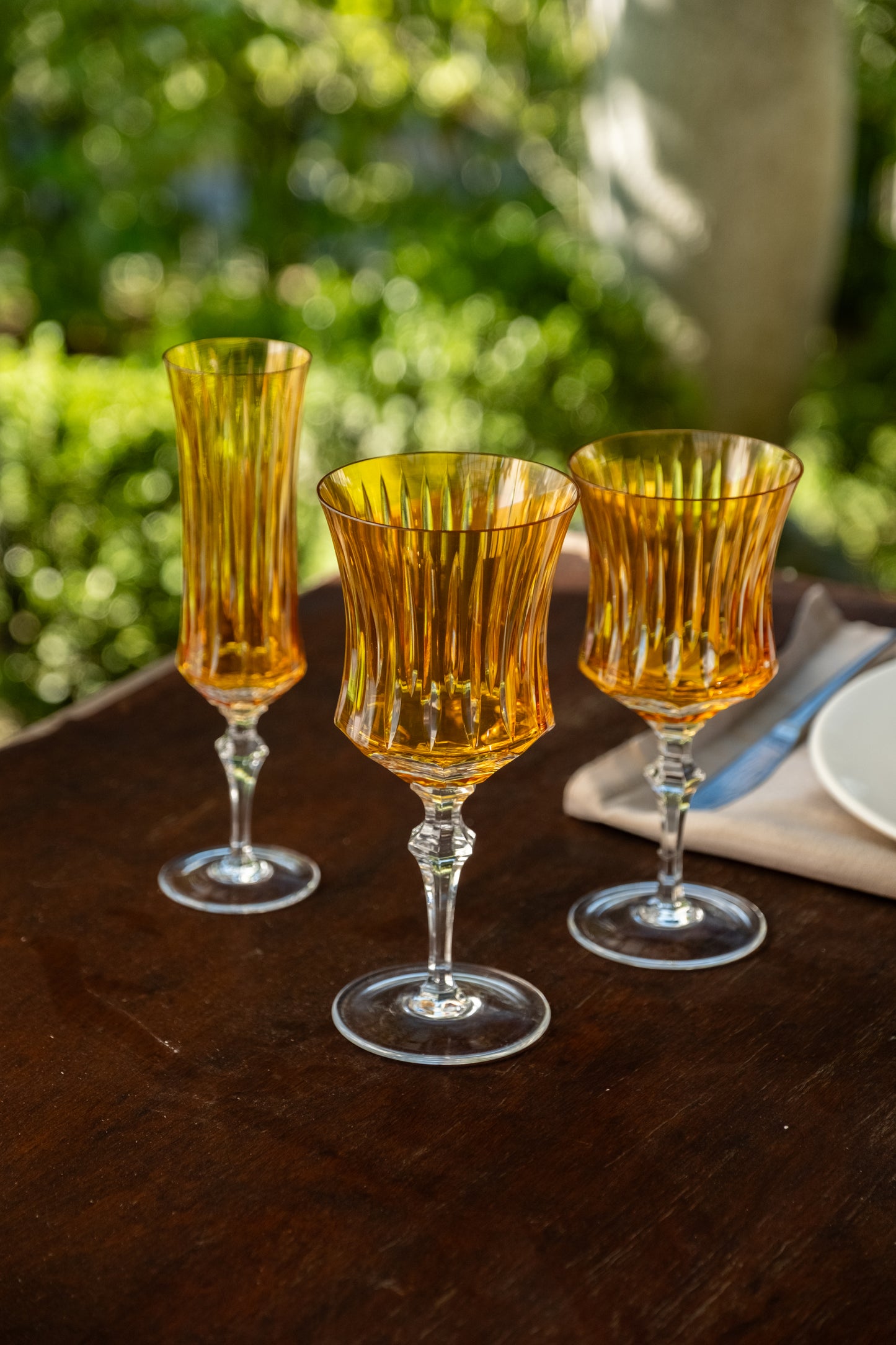 Taça de Cristal Clássica Lapidado 72 P/ Champagne - Âmbar | Cristal Blumenau