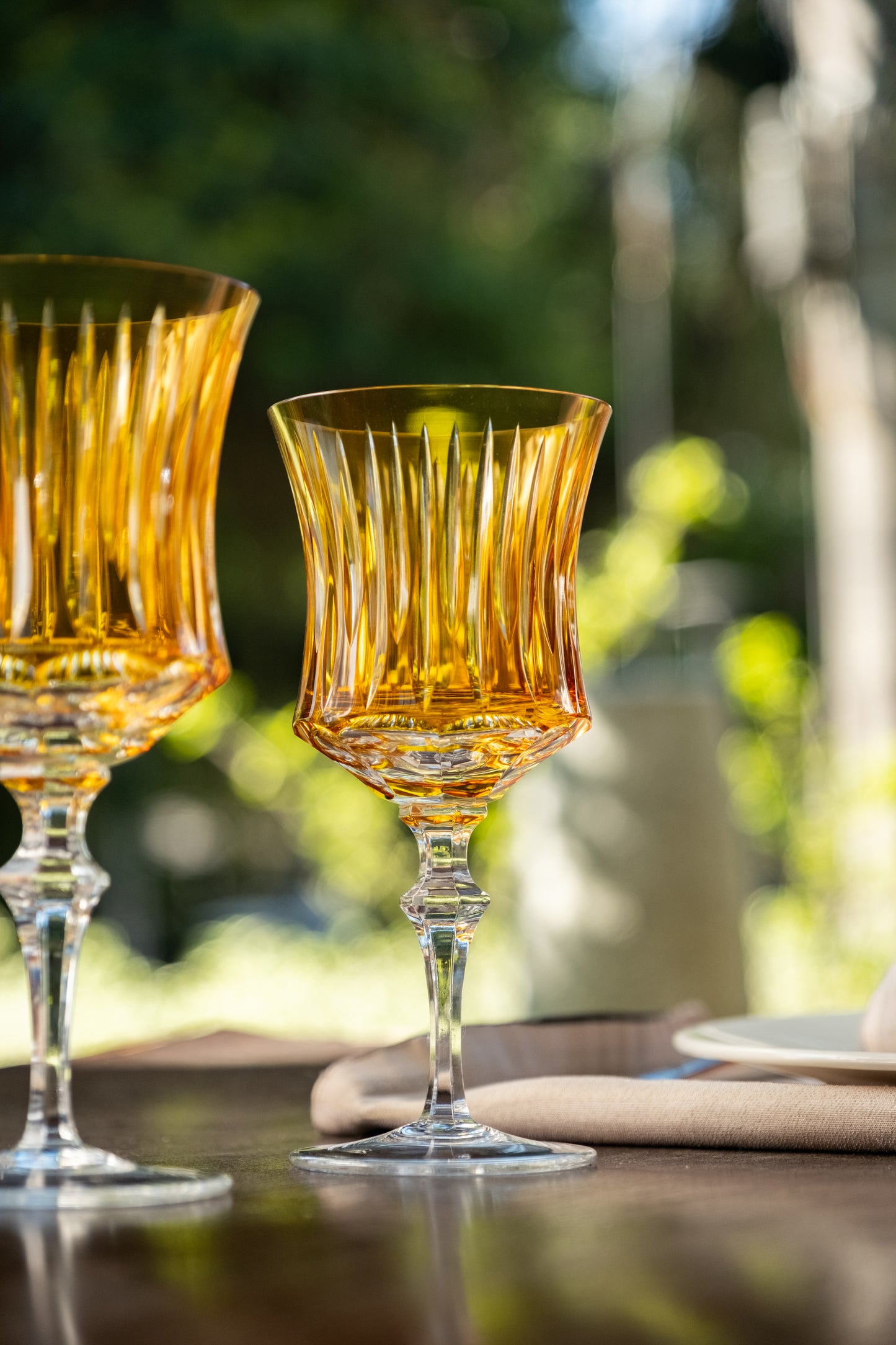 Taça de Cristal Clássica Lapidado 72 P/ Vinho - Âmbar | Cristal Blumenau