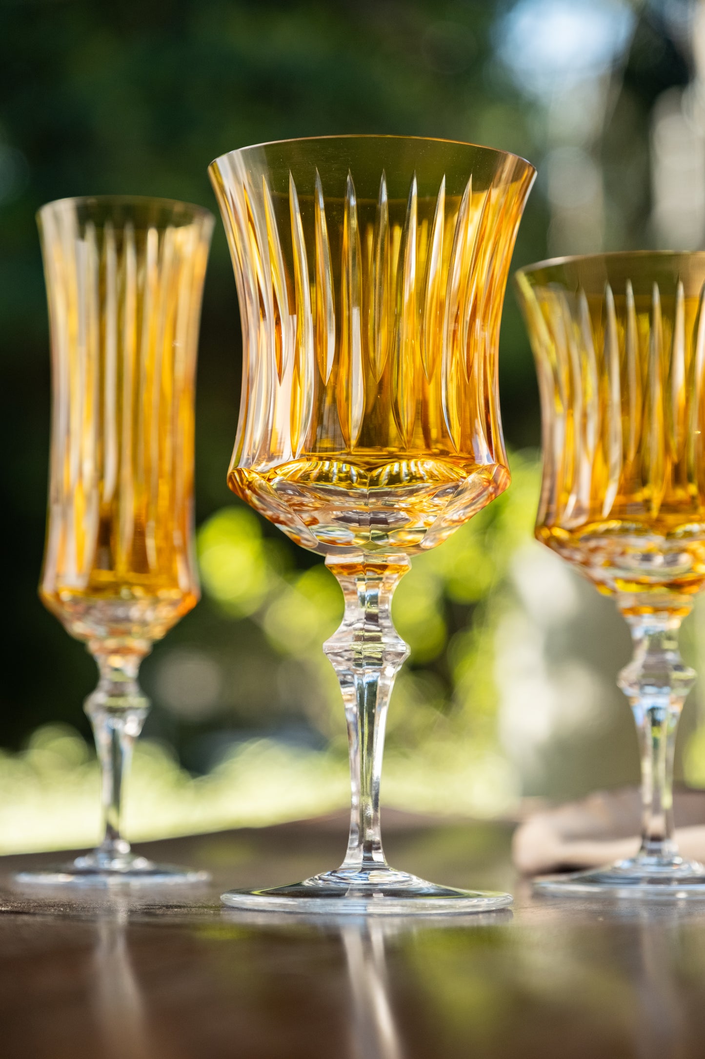 Taça de Cristal Línea Lapidado 72 P/ Água Âmbar | Cristal Blumenau