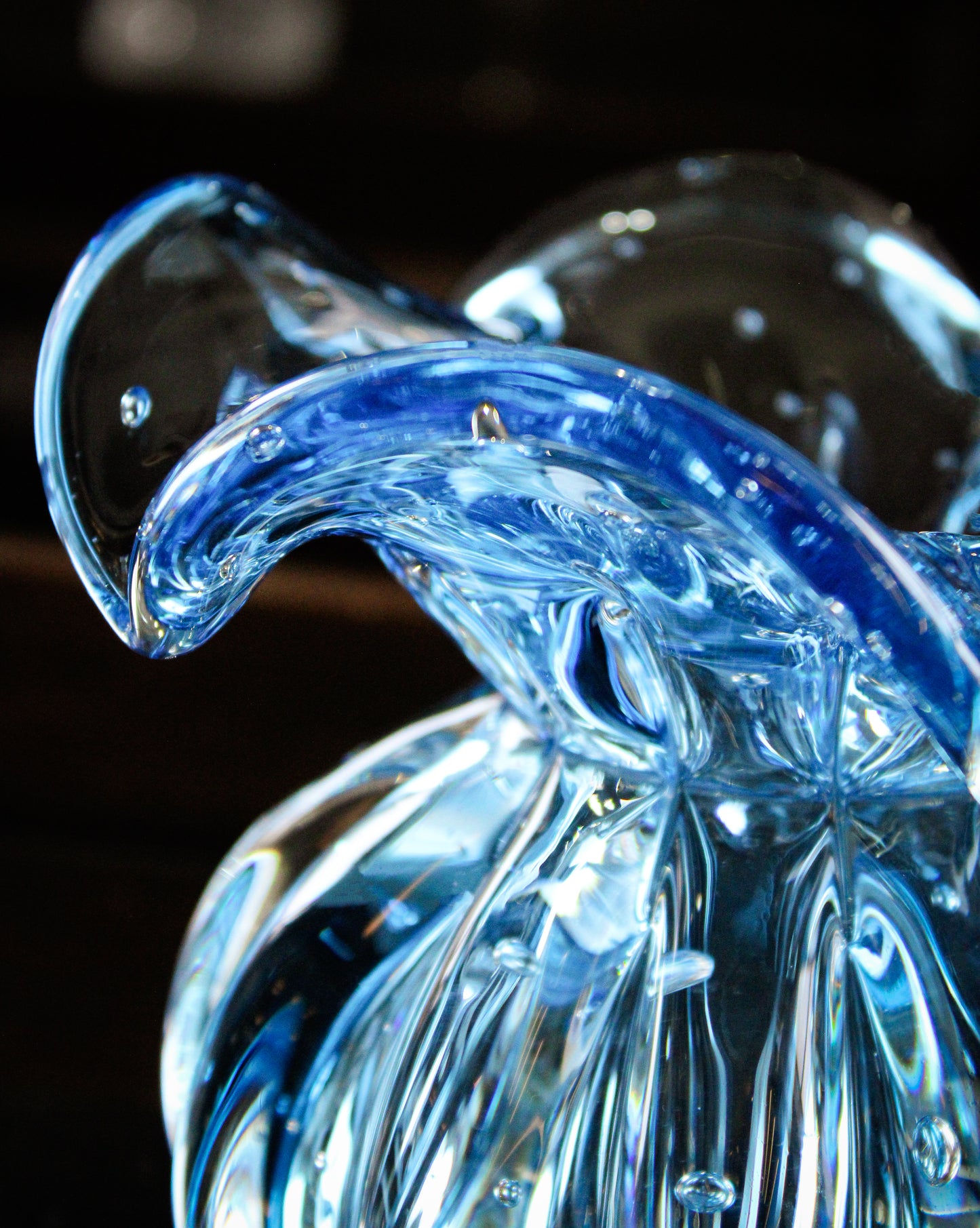 Vaso Cristal Murano Decorativo Venezia Azul - Pequeno | Cristal Blumenau