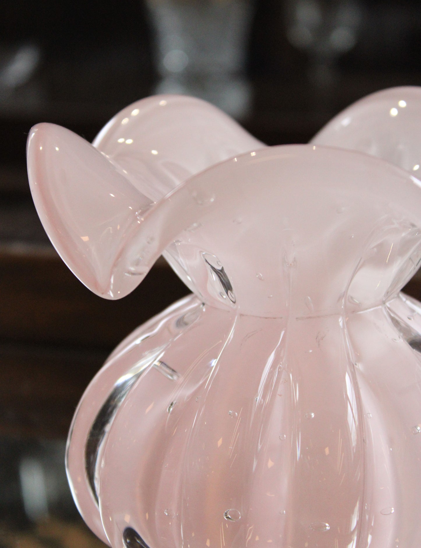 Vaso Cristal Murano Decorativo Roma Rosa | Cristal Blumenau