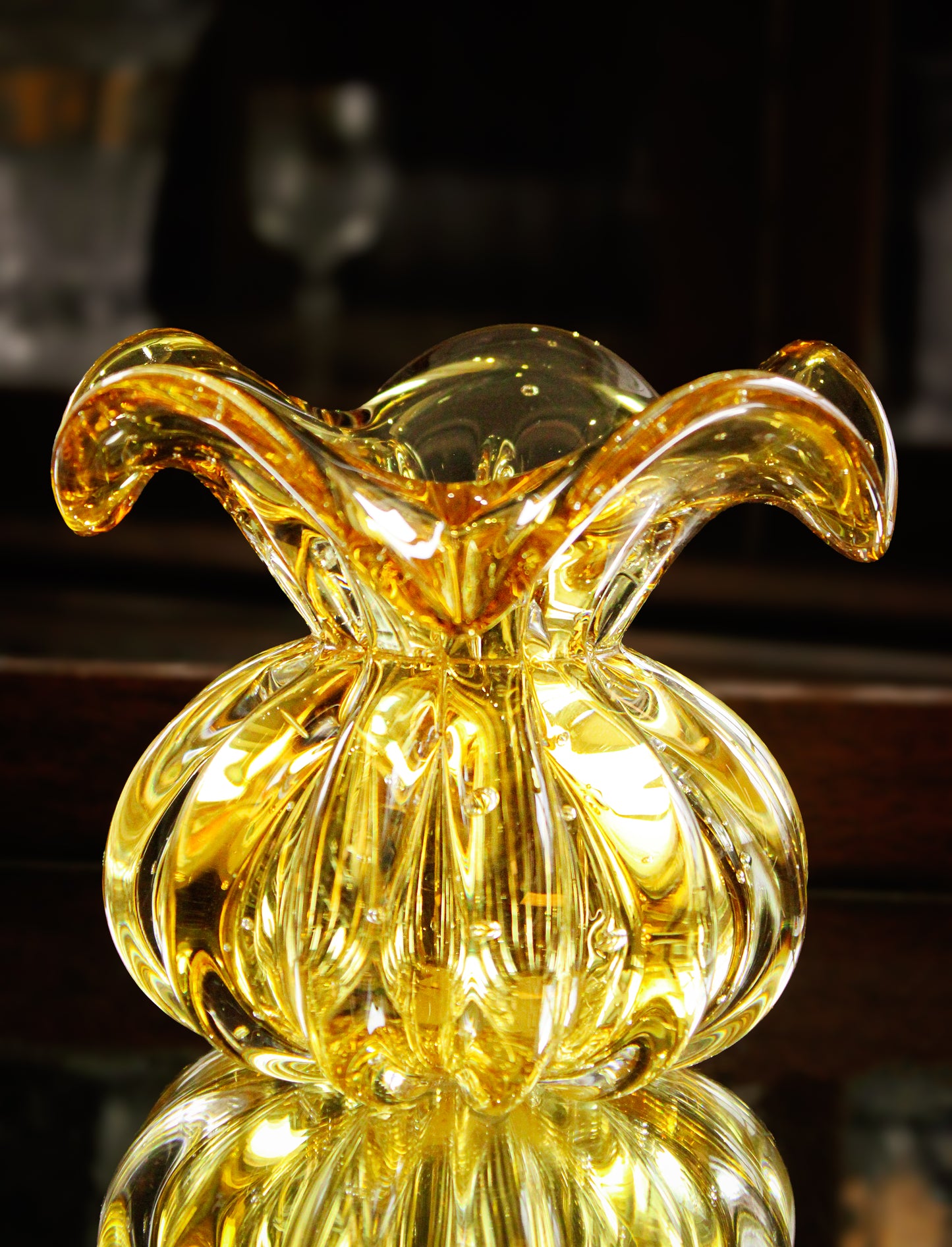 Vaso Cristal Murano Decorativo Ouro - Pequeno | Cristal Blumenau