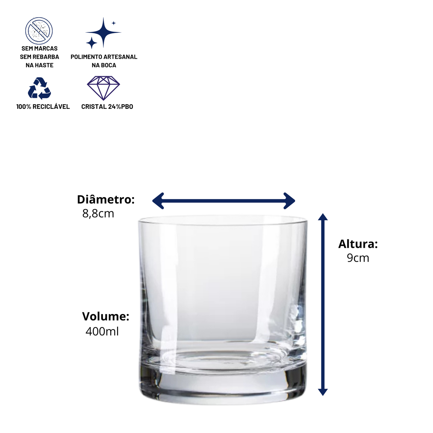 Copo de Cristal Whisky | Cristal Blumenau