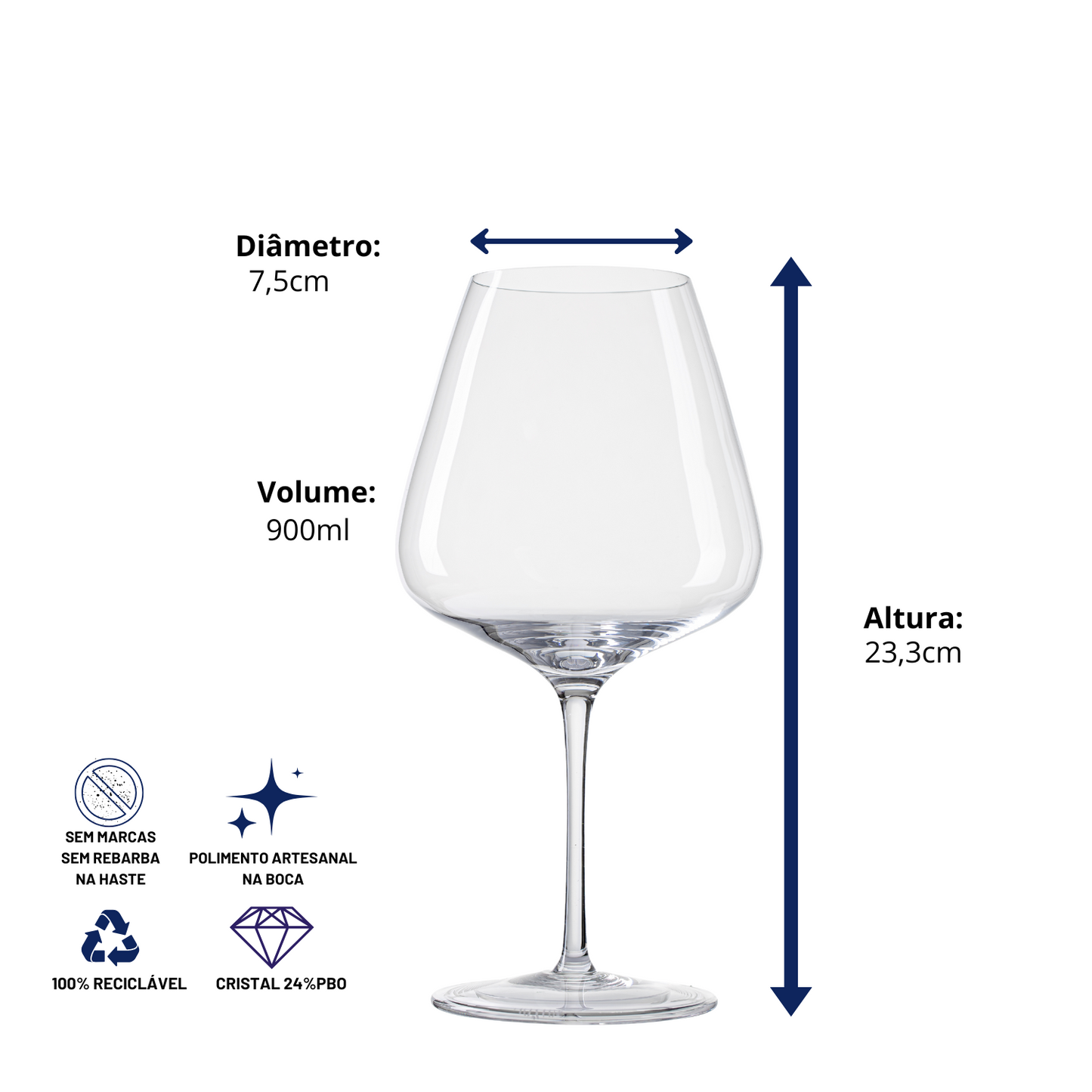 Taça de Cristal Cocktail Balneário | Cristal Blumenau
