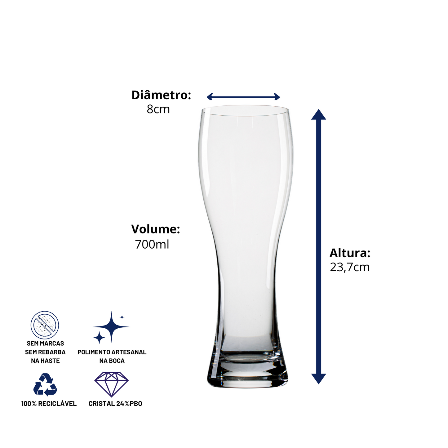 Tulipa de Cristal Weiss Tradicional | Cristal Blumenau