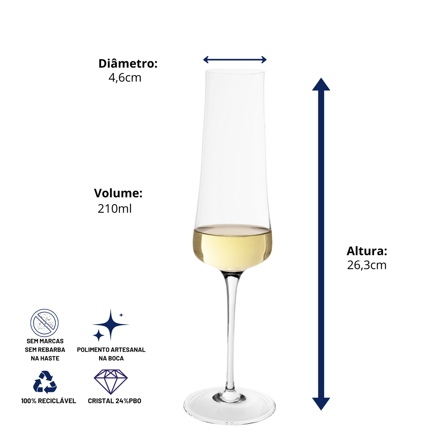 Taça de Cristal Nebbiolo para Espumante | Cristal Blumenau