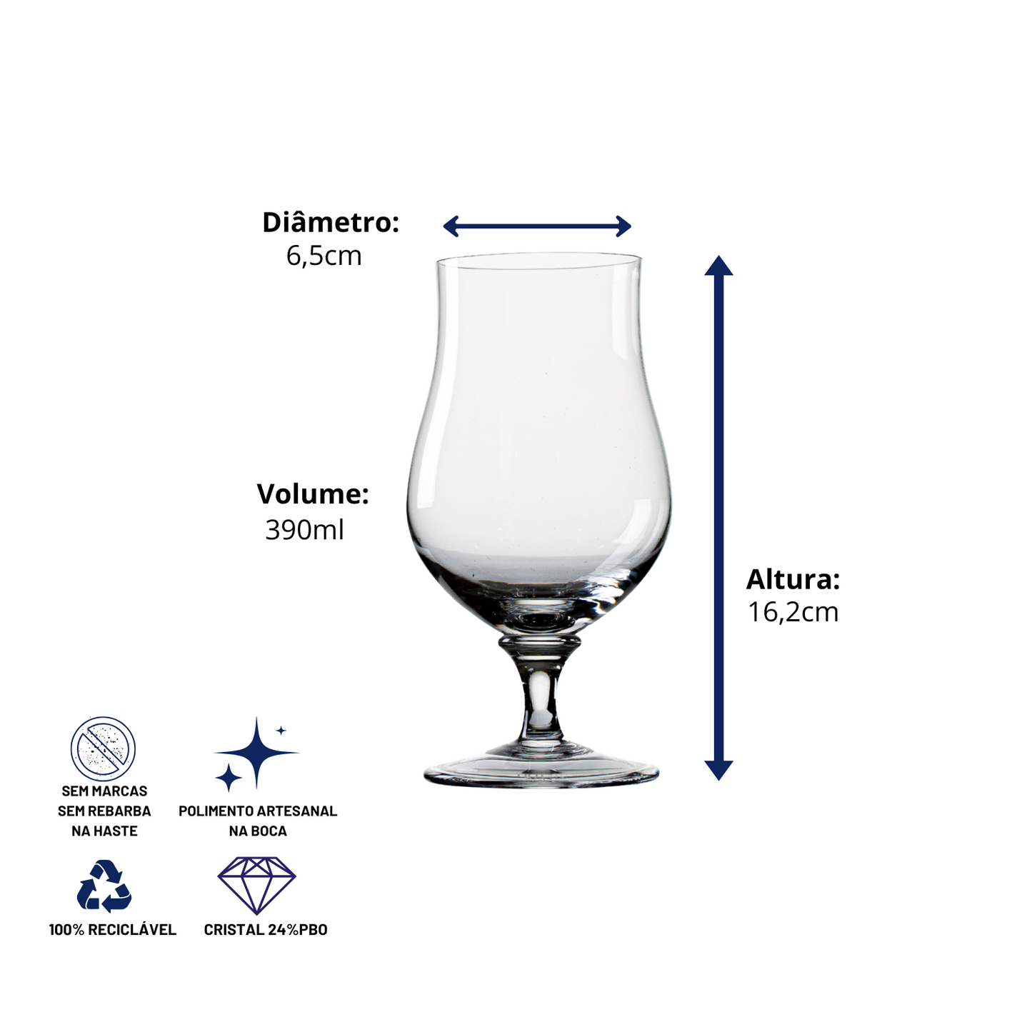 Taça de Cristal Bruxelas | Cristal Blumenau
