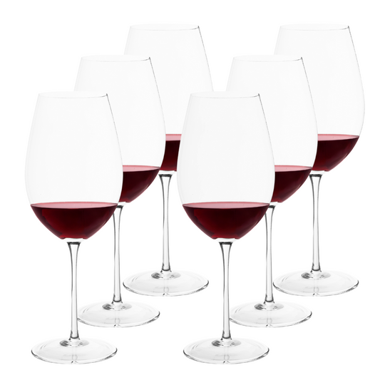 Jogo de 6 Taças de Cristal Bordeaux Margaux para Vinho Tinto | Cristal Blumenau