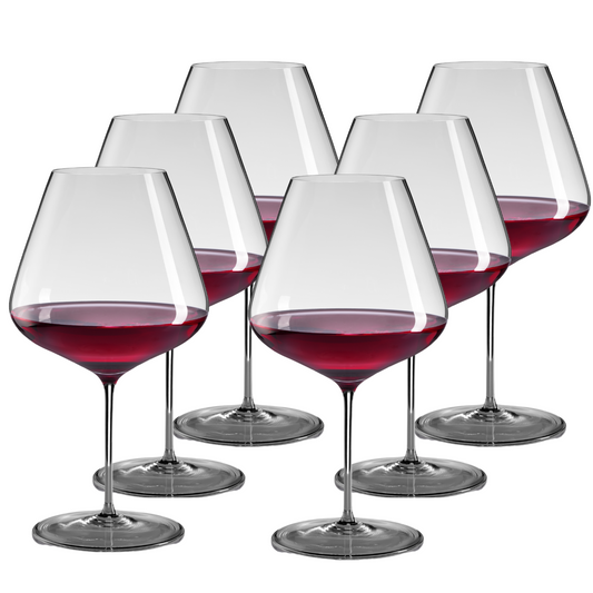 Jogo de 6 Taças de Cristal Borgonha Vinho Tinto 892ml | Cristal Blumenau