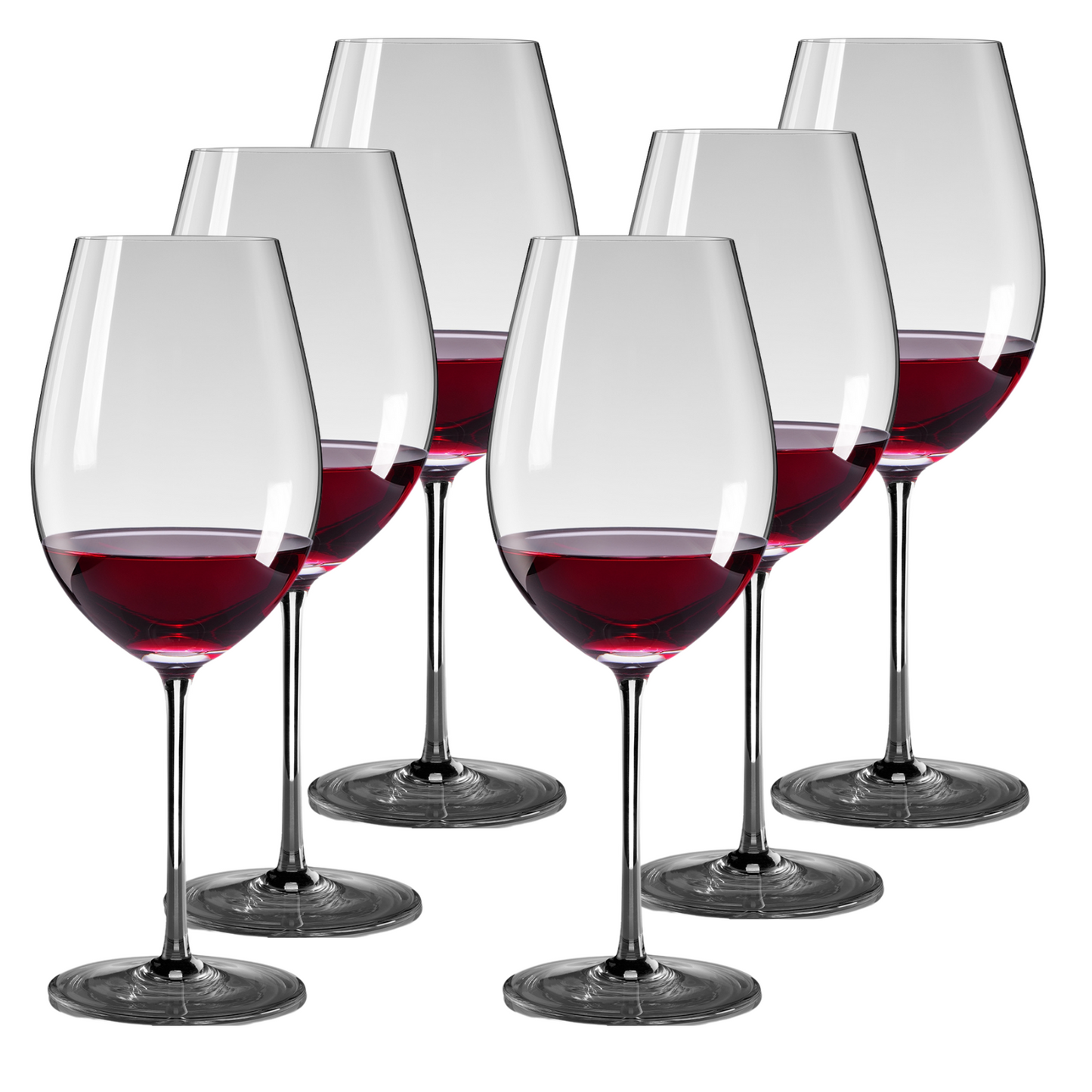 Jogo de 6 Taças de Cristal Moderação Saint-Émillion Vinho Tinto 1230ml | Cristal Blumenau