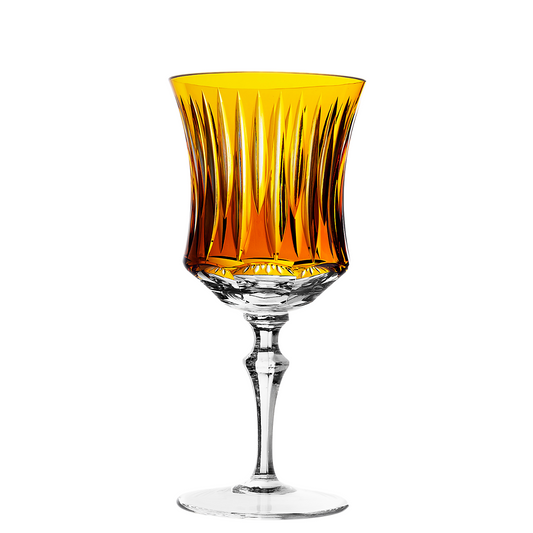 Taça de Cristal Línea Lapidado 72 P/ Vinho Âmbar | Cristal Blumenau