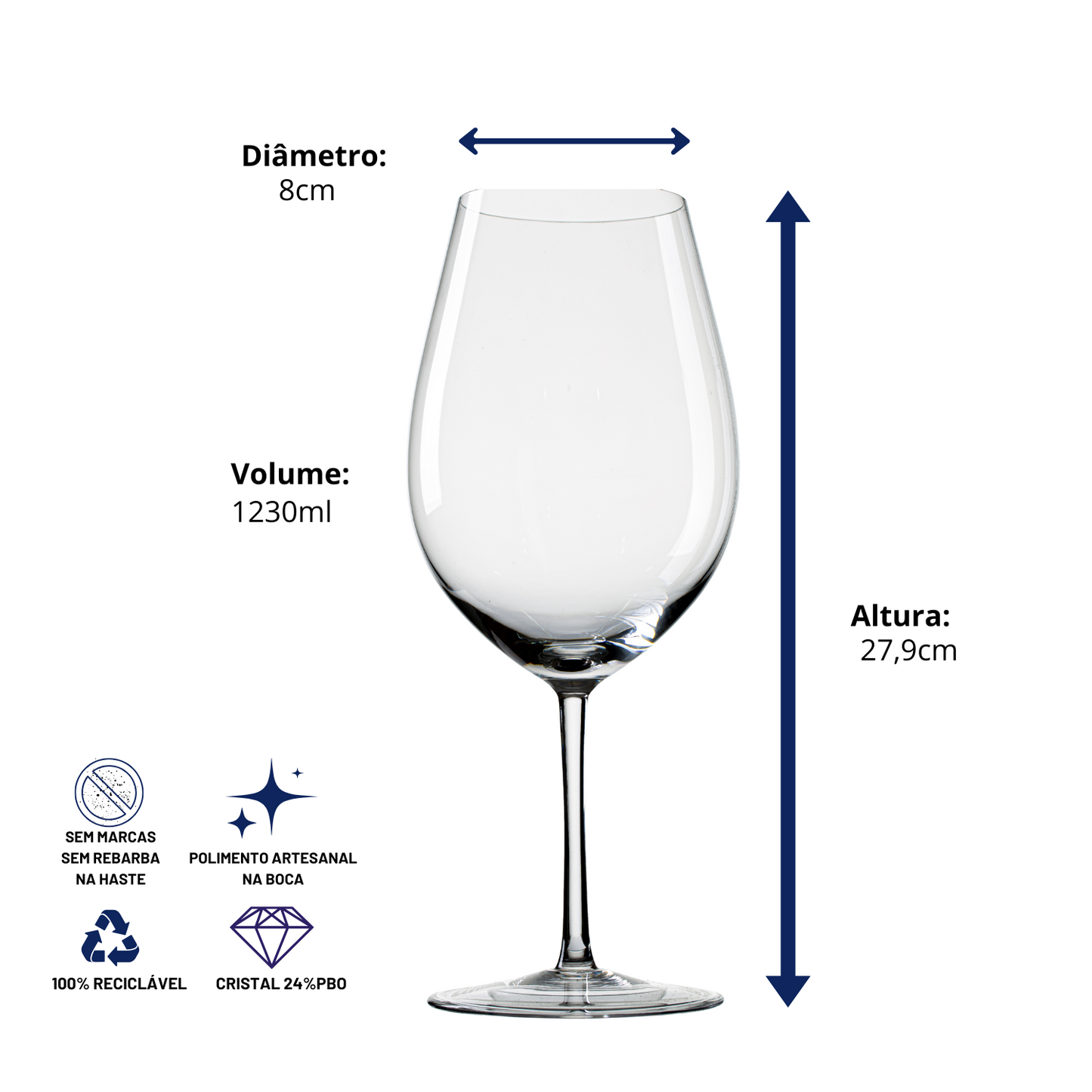 Taça de Cristal Moderação Saint-Émillion | PERSONALIZAÇÃO