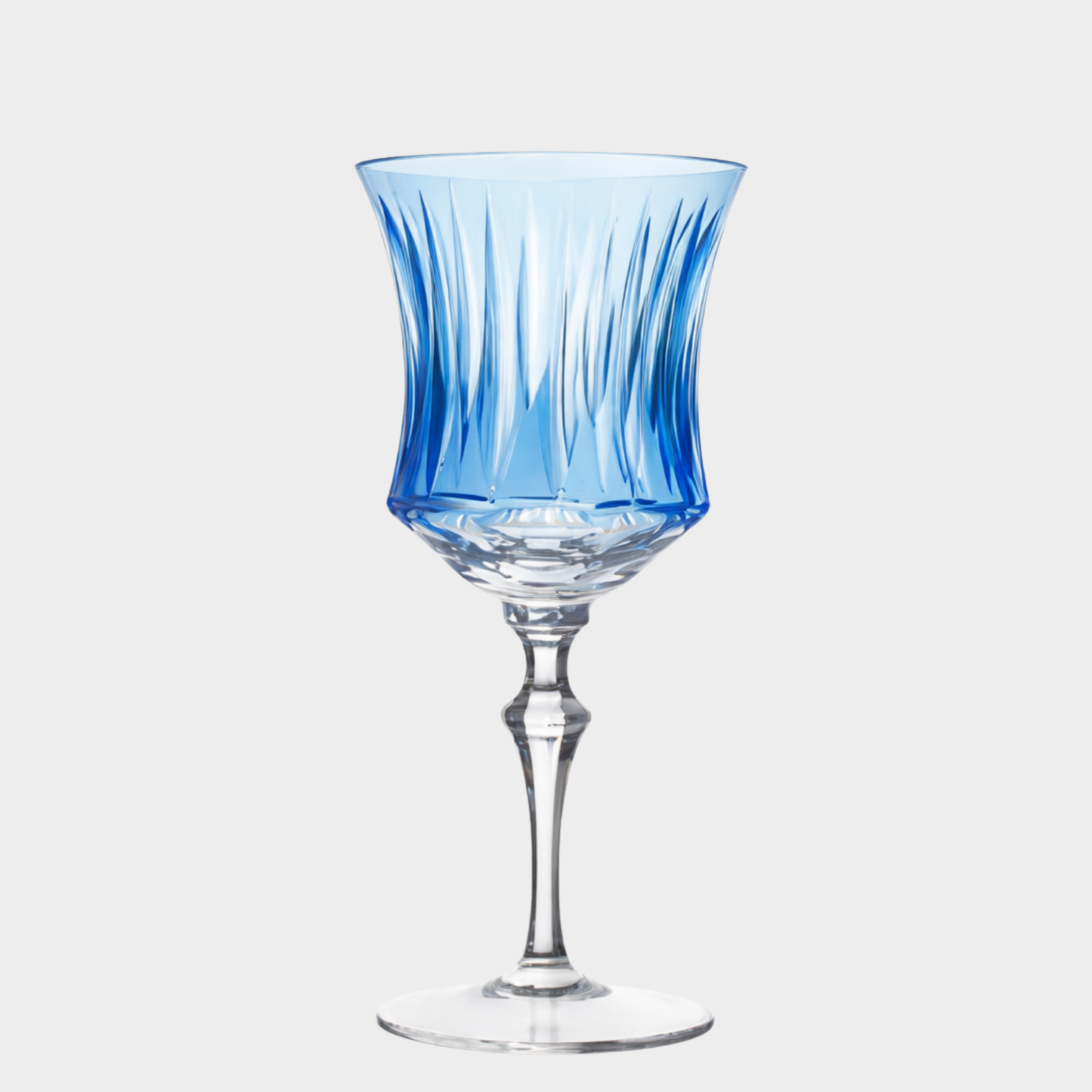Taça de Cristal Clássica Lapidado 72 P/ Água - Azul Claro | Cristal Blumenau