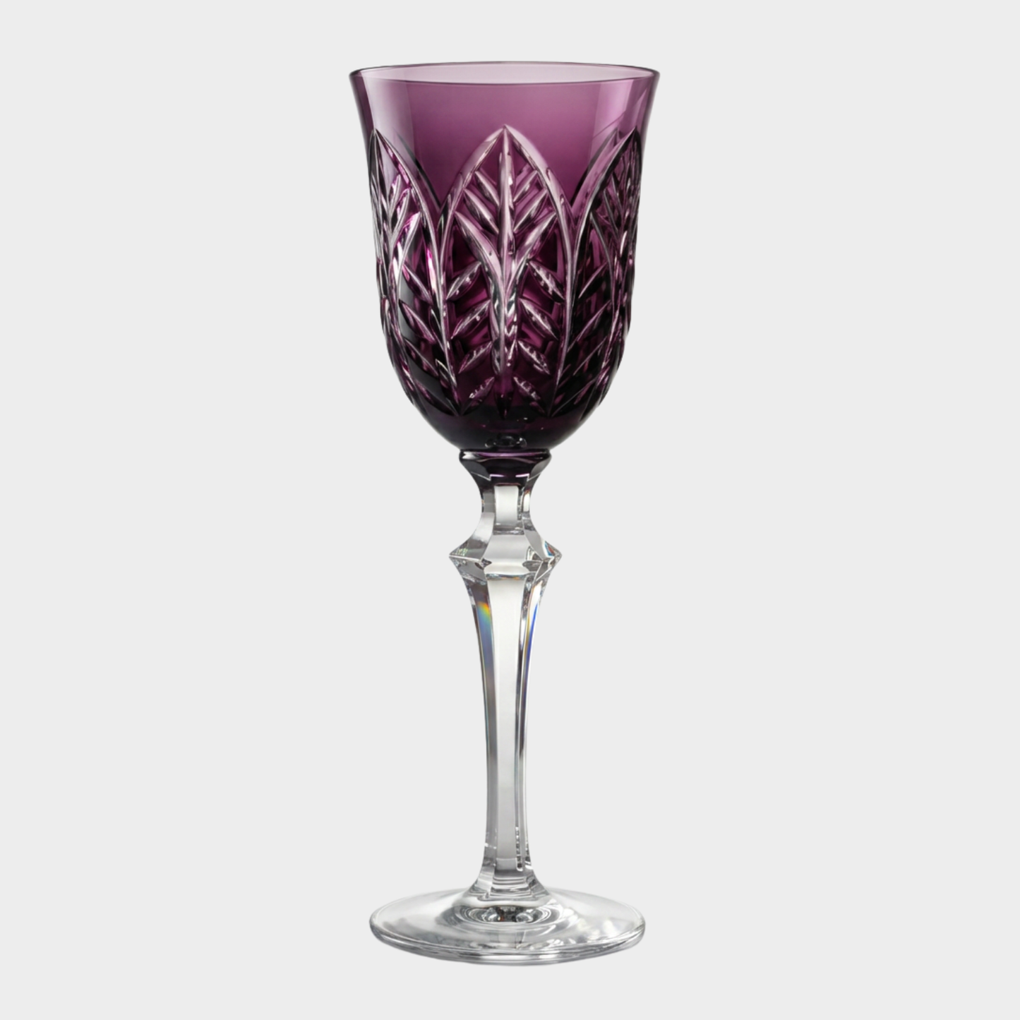 Taça de Cristal Botânica Lapidado 73 P/ Água Ametista | Cristal Blumenau