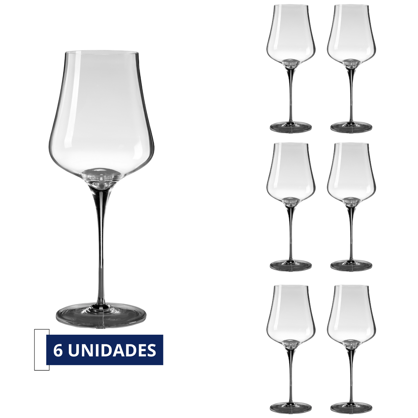 Jogo de 6 Taças de Cristal Universal Vinho Tinto 456ml | Cristal Blumenau
