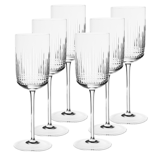 Jogo de 6 Taças de Cristal Versailles Lapidado 71 P/ Água | Cristal Blumenau