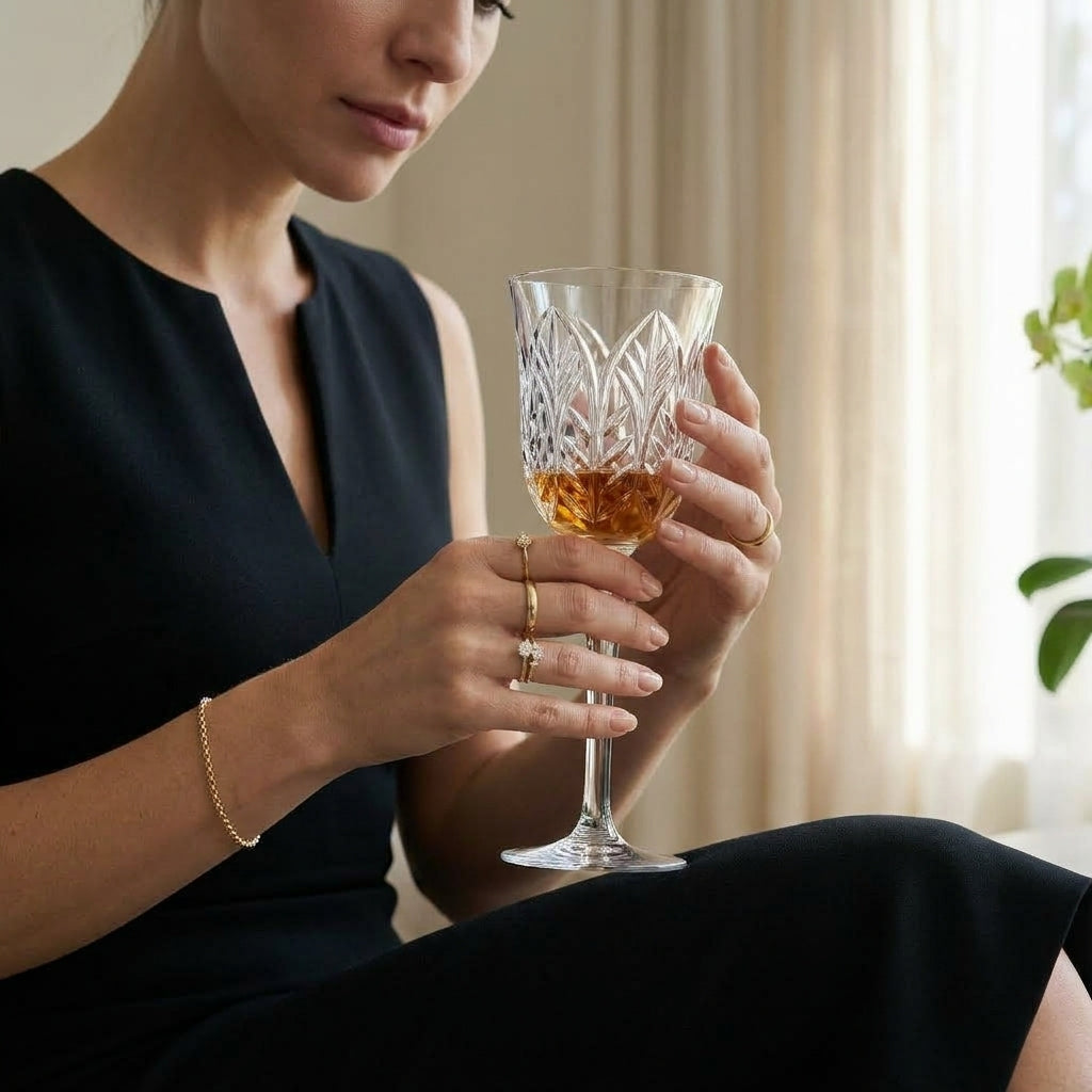 Taça de Cristal Botânica Lapidado 73 P/ Água | Cristal Blumenau