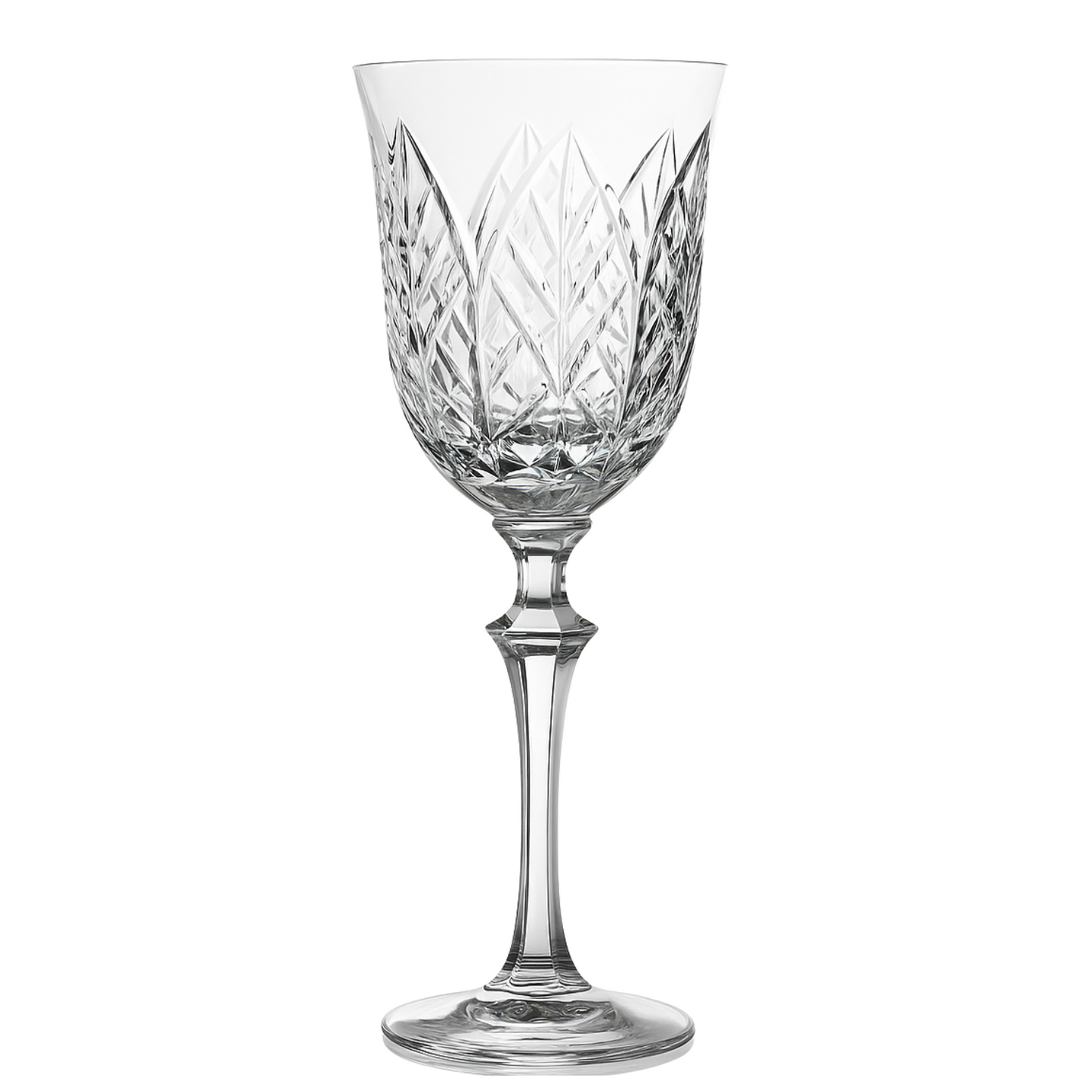 Taça de Cristal Feuillage Lapidado 73 P/ Água | Cristal Blumenau