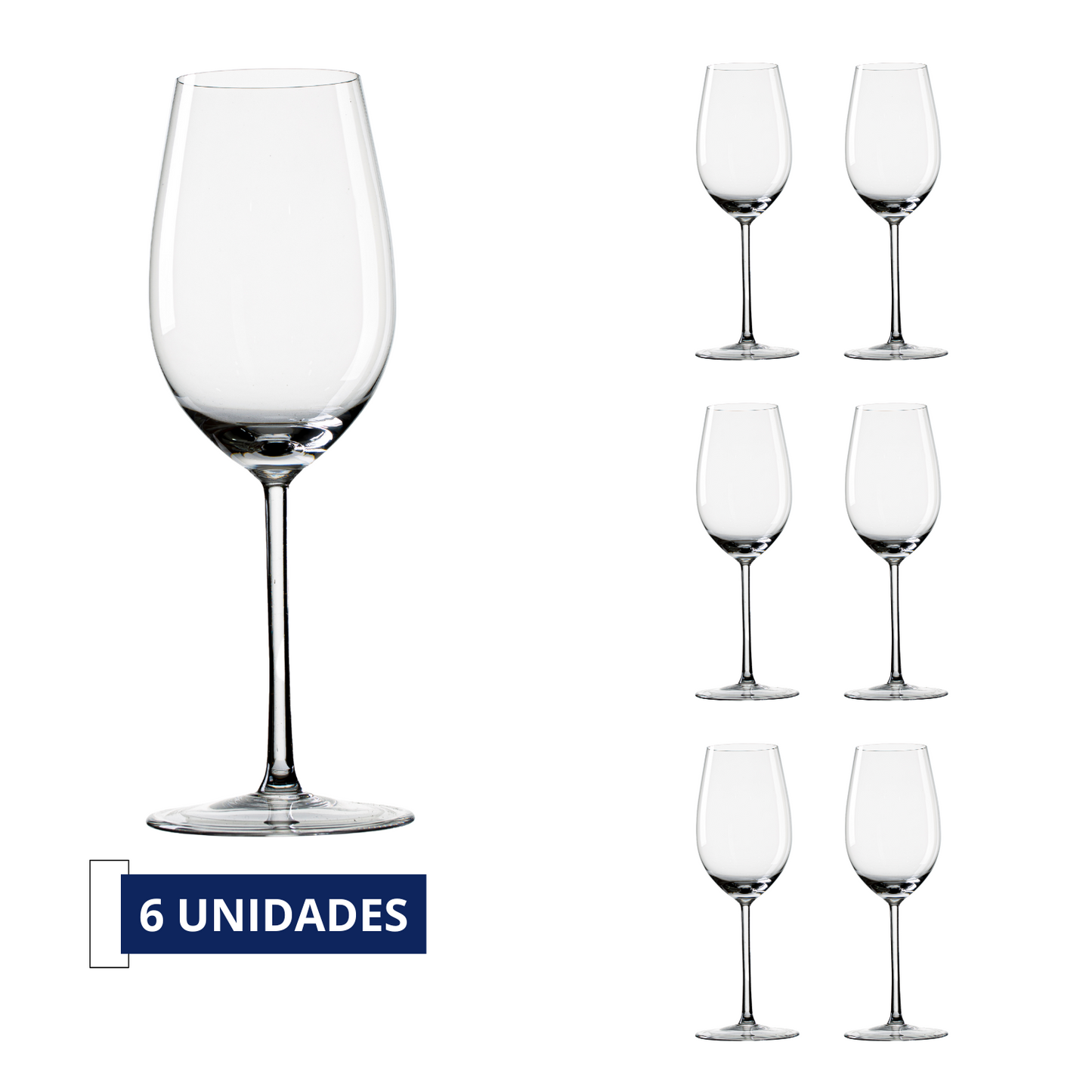 Jogo com 6 Taças de Cristal Chardonnay para Vinho Branco | Cristal Blumenau