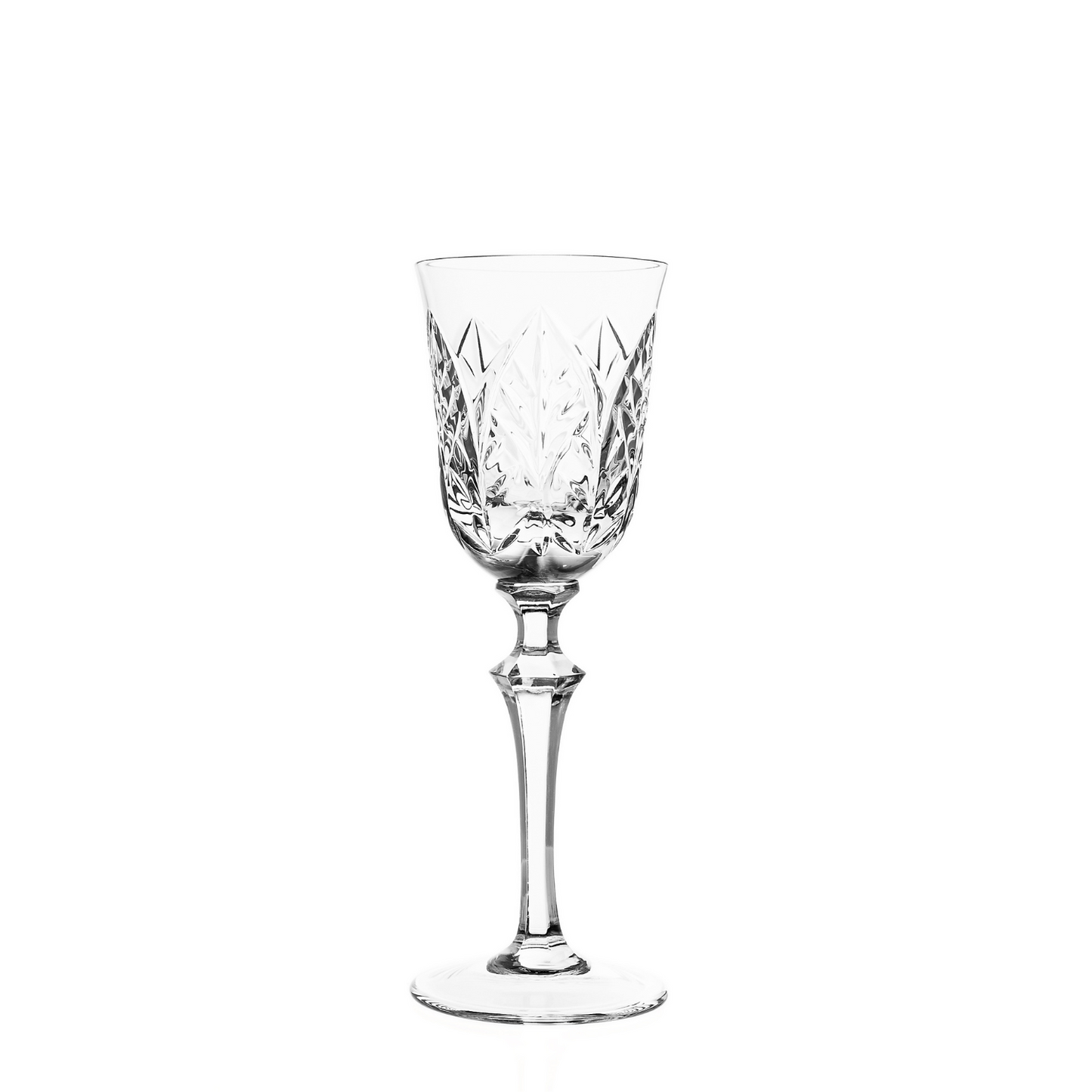 Taça de Cristal Feuillage Lapidado 73 P/ Licor | Cristal Blumenau