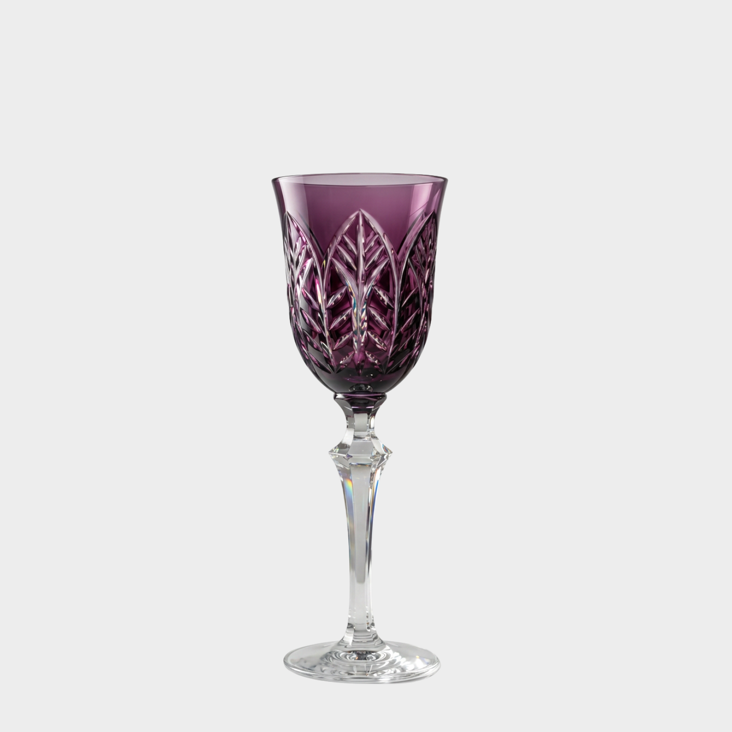 Taça de Cristal Botânica Lapidado 73 P/ Licor Ametista | Cristal Blumenau