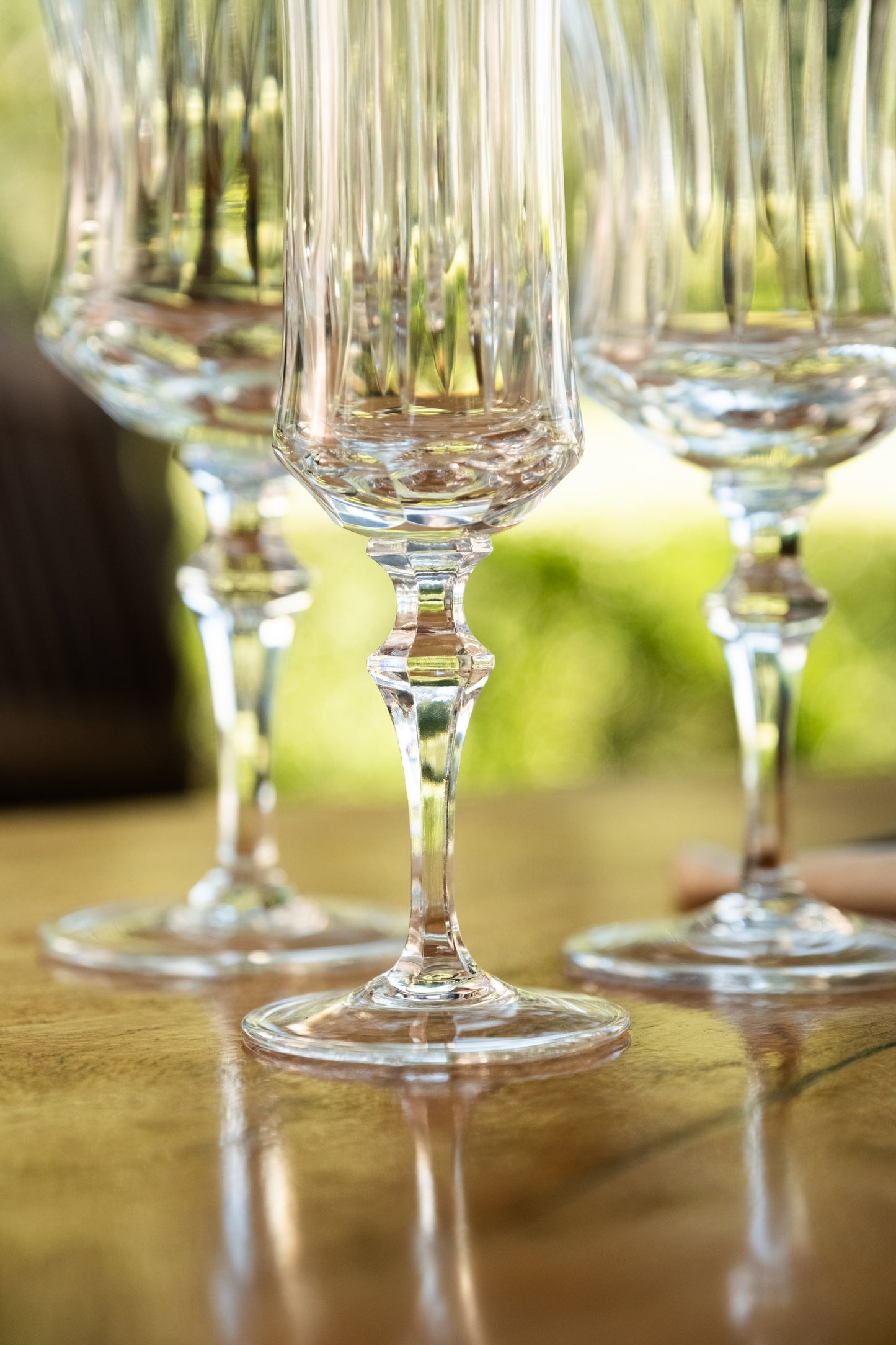 Jogo de 6 Taças de Cristal Línea Lapidado 72 P/ Champagne | Cristal Blumenau