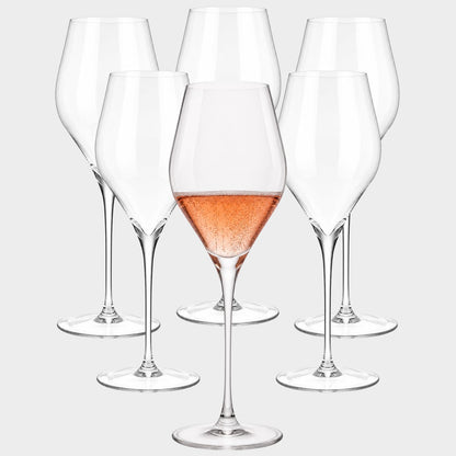 Jogo com 6 Taças de Cristal Perlages do Brasil para Champagne 340ml | Cristal Blumenau