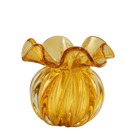 Vaso Cristal Murano Decorativo Venezia Ouro - Médio | Cristal Blumenau