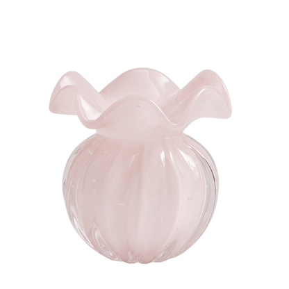 Vaso Cristal Murano Decorativo Venezia Rosa - Médio | Cristal Blumenau