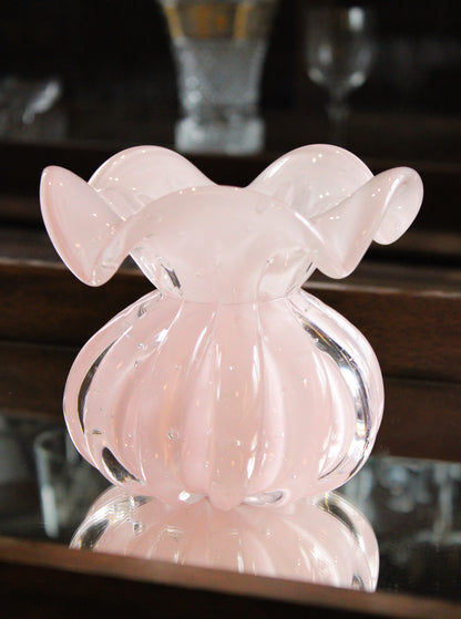 Vaso Cristal Murano Decorativo Roma Rosa | Cristal Blumenau