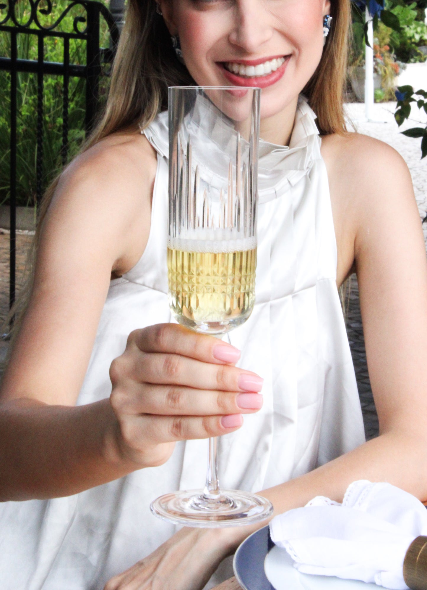 Taça de Cristal Traços Lapidado 42 P/ Champagne | Cristal Blumenau