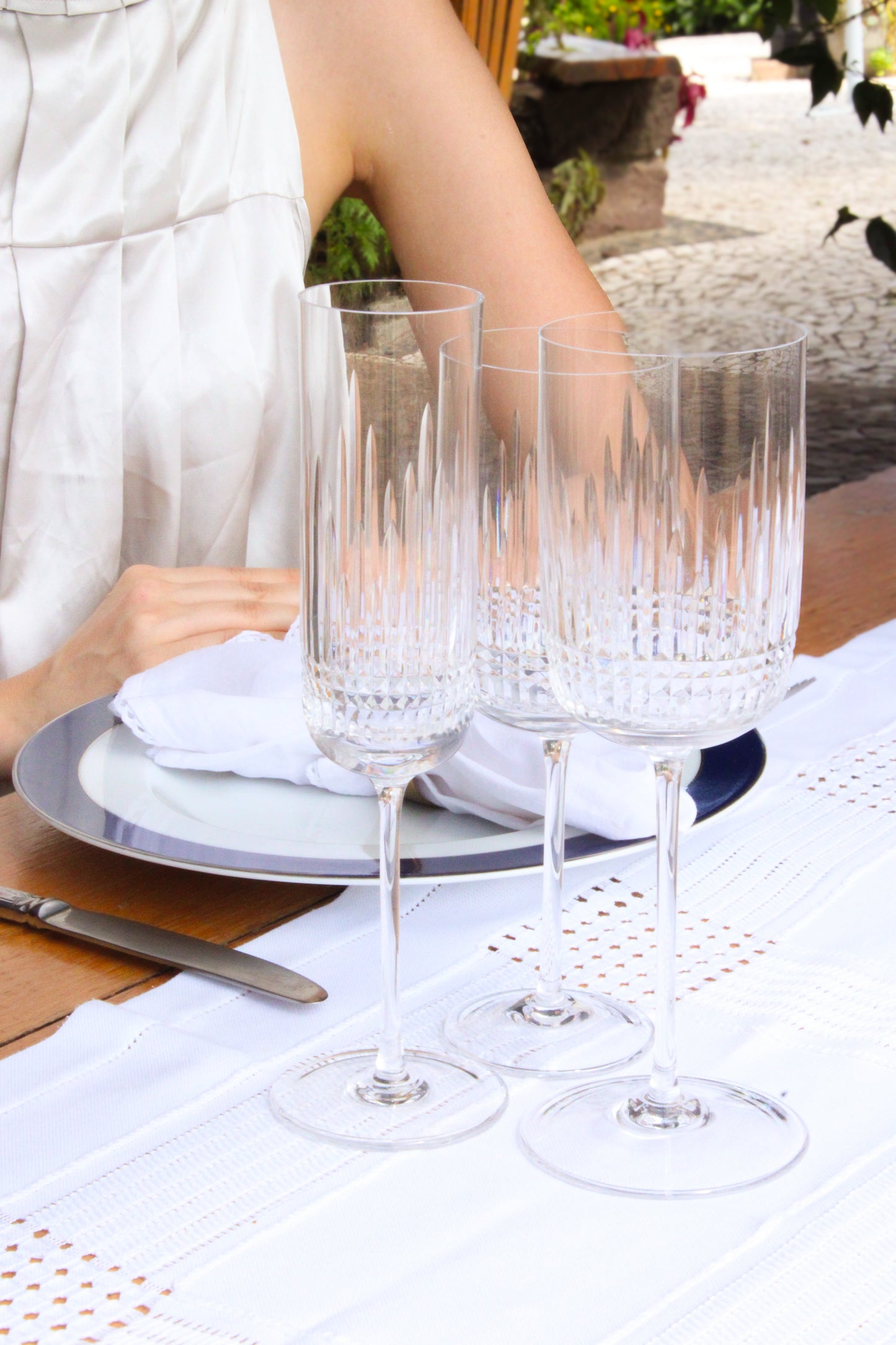 Taça de Cristal Traços Lapidado 42 P/ Champagne | Cristal Blumenau