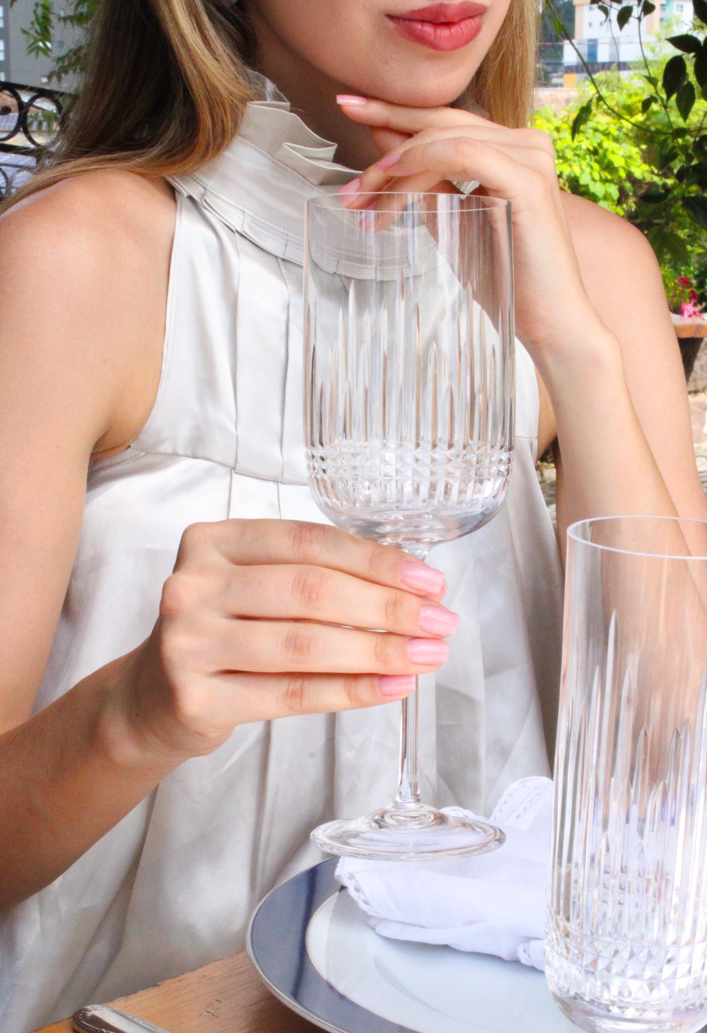Taça de Cristal Traços Lapidado 42 P/ Água | Cristal Blumenau