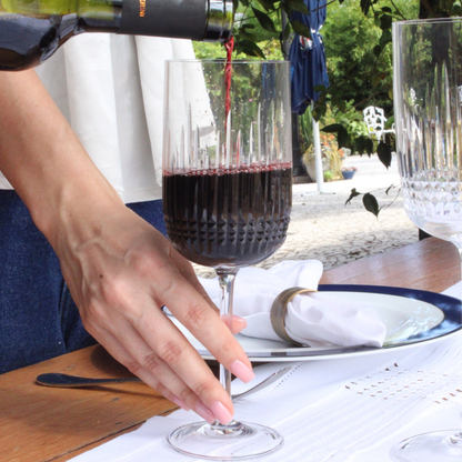 Jogo de 6 Taças de Cristal Traços Lapidado 42 P/ Vinho Tinto | Cristal Blumenau