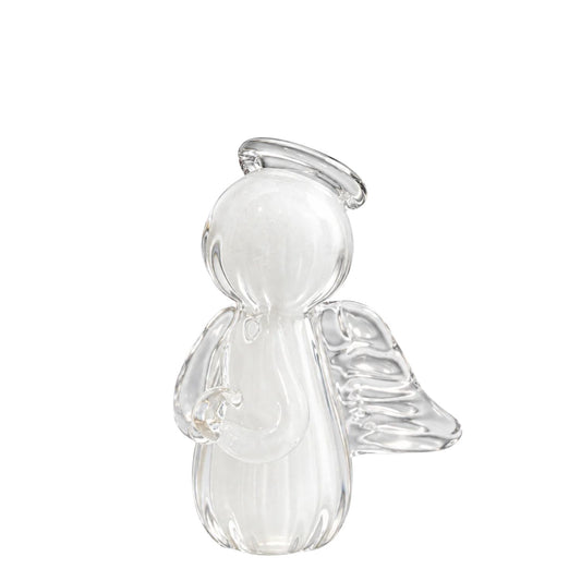 Mini Anjo Gabriel em Cristal Murano Decorativo - Branco