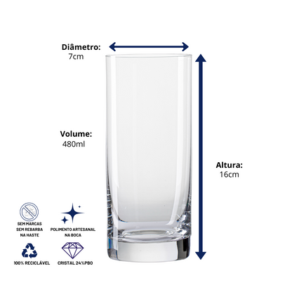 Copo de Cristal Double Whisky | Cristal Blumenau