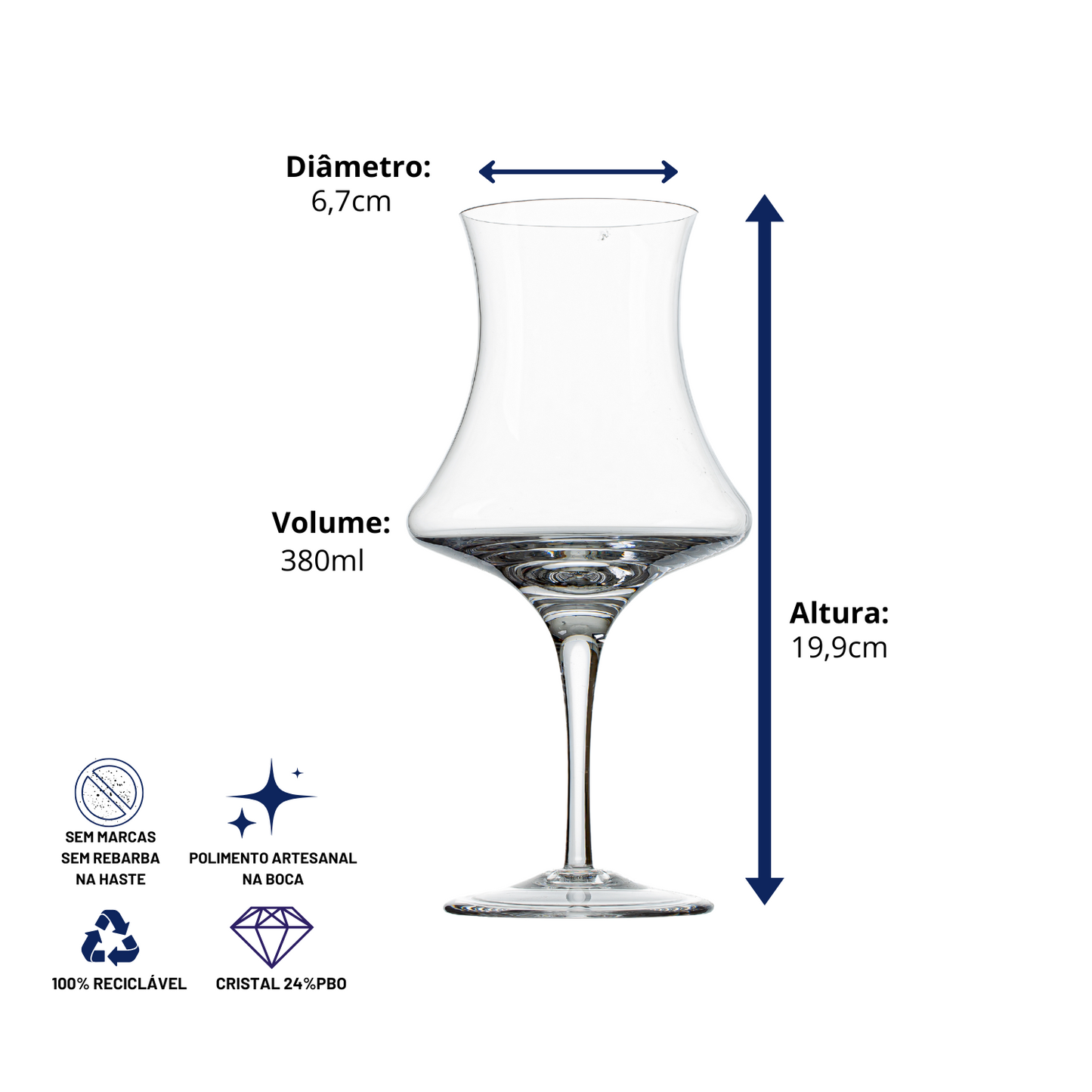 Taça de Cristal Belgian Witte para Cerveja 380ml | Cristal Blumenau