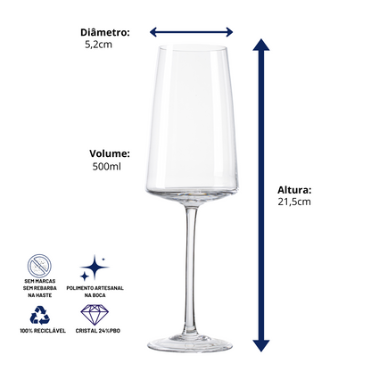 Taça de Cristal Square para Espumante 350ml I Cristal Blumenau