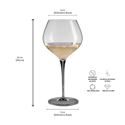 Taça de Cristal Perlage para Champagne 450ml | Cristal Blumenau