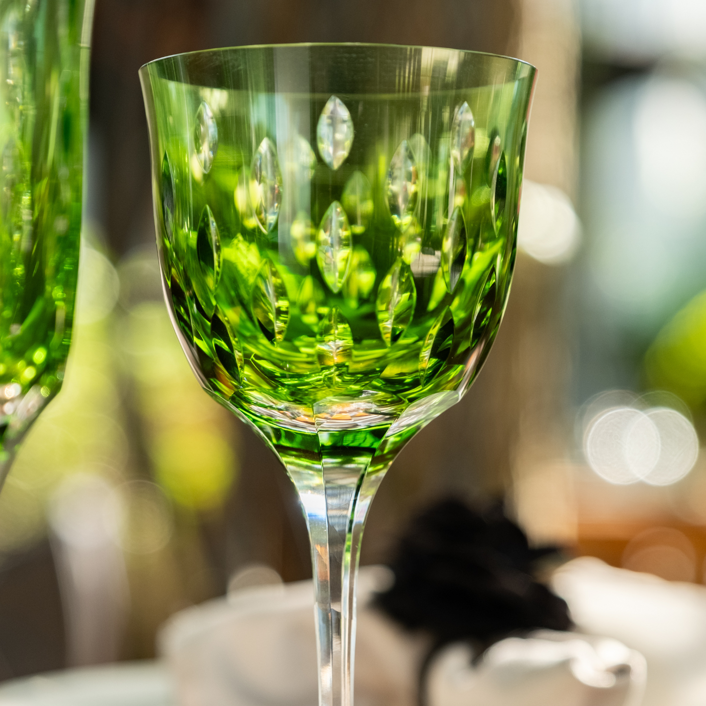 Taça de Cristal Primavera Lapidado 71 P/ Água Verde Claro | Cristal Blumenau
