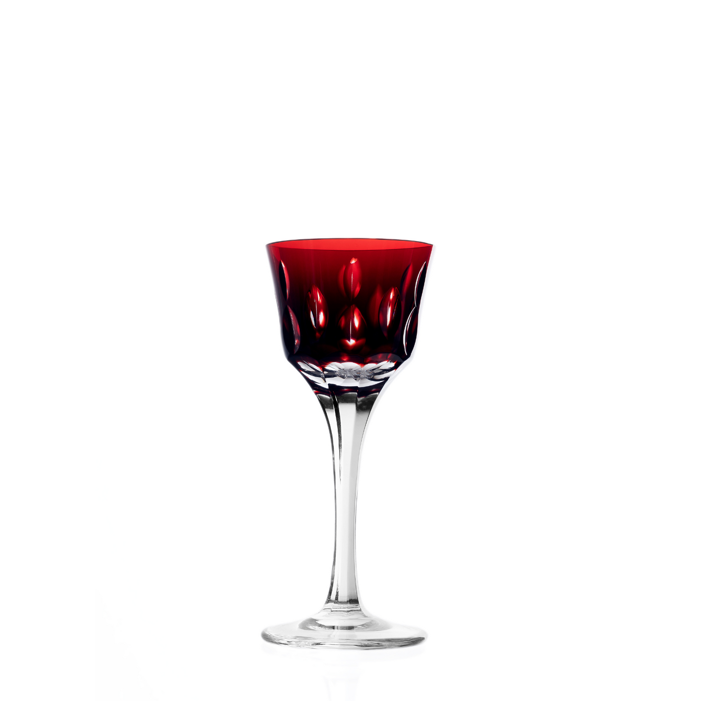 Taça de Cristal Primavera Lapidado 71 P/ Licor Vermelho | Cristal Blumenau