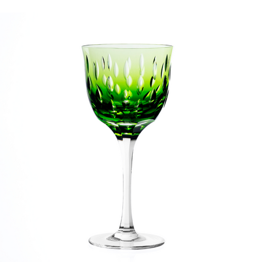 Taça de Cristal Primavera Lapidado 71 P/ Vinho Tinto Verde Claro | Cristal Blumenau