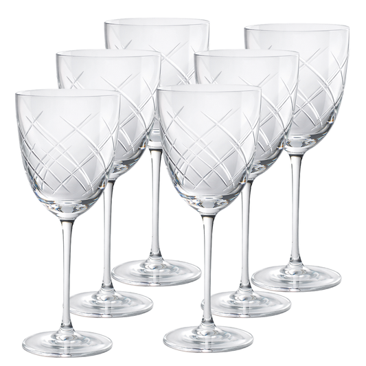 Jogo de 6 Taças de Cristal Imperial Lapidado 33 P/ Água | Cristal Blumenau