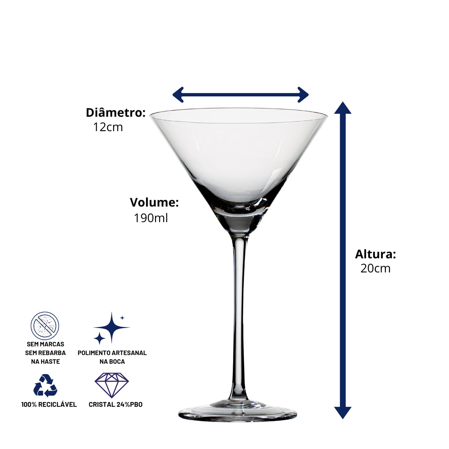 Taça de Cristal para Martini | Cristal Blumenau
