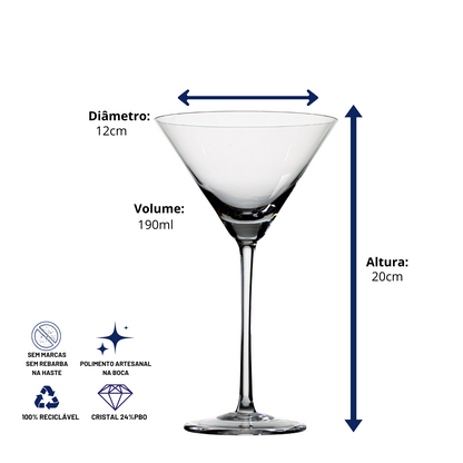 Taça de Cristal para Martini | Cristal Blumenau