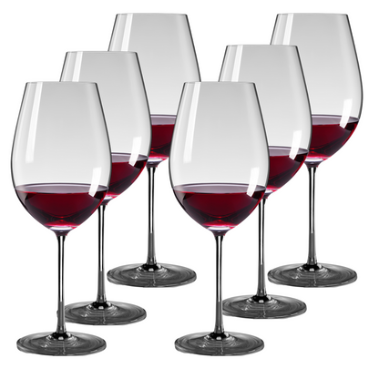Jogo de 6 Taças de Cristal Moderação Saint-Émillion Vinho Tinto 1230ml | Cristal Blumenau