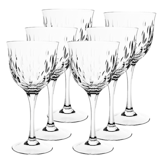 Jogo de 6 Taças de Cristal Primavera Lapidado 73 P/ Vinho Tinto | Cristal Blumenau