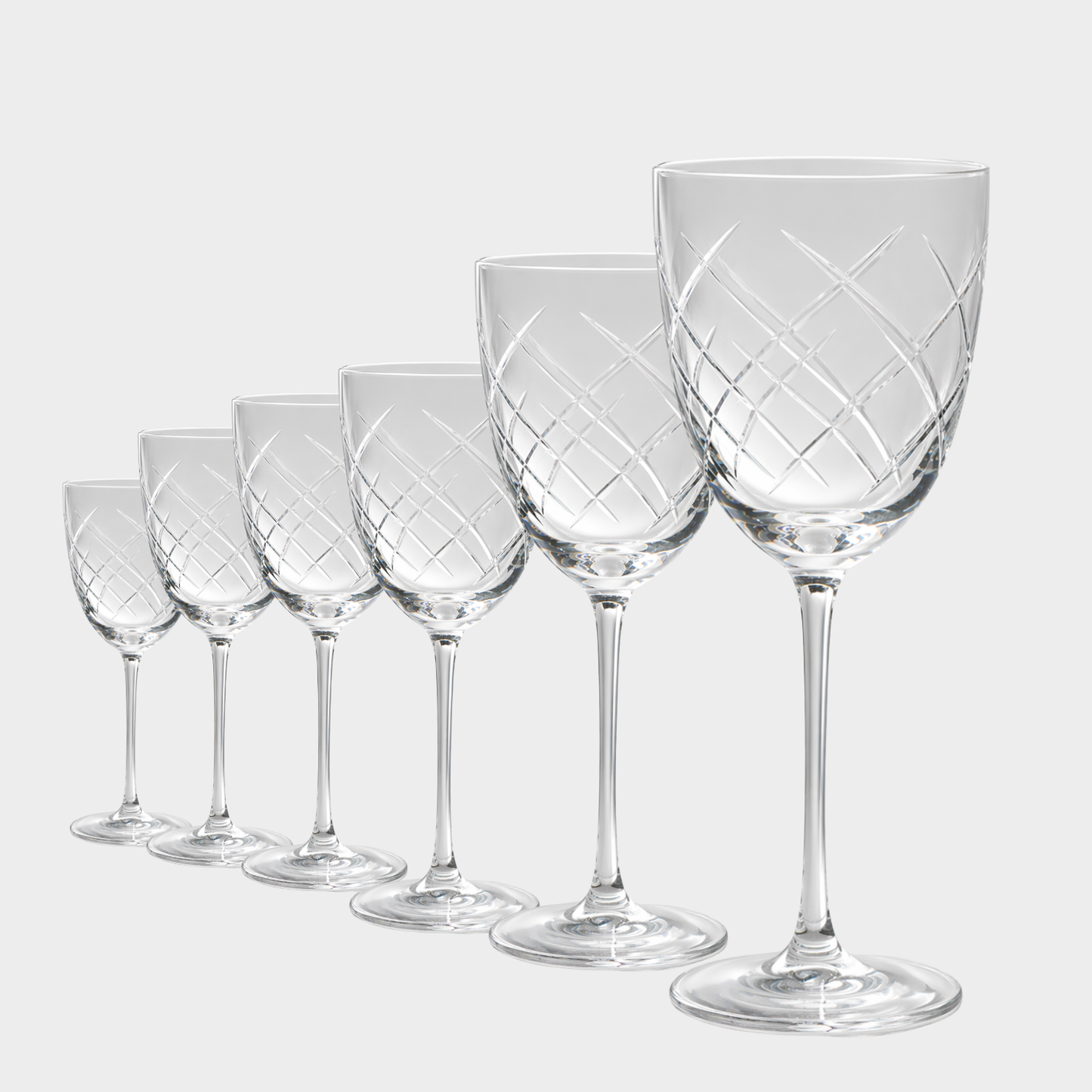 Jogo de 6 Taças de Cristal Imperial Lapidado 33 P/ Água | Cristal Blumenau